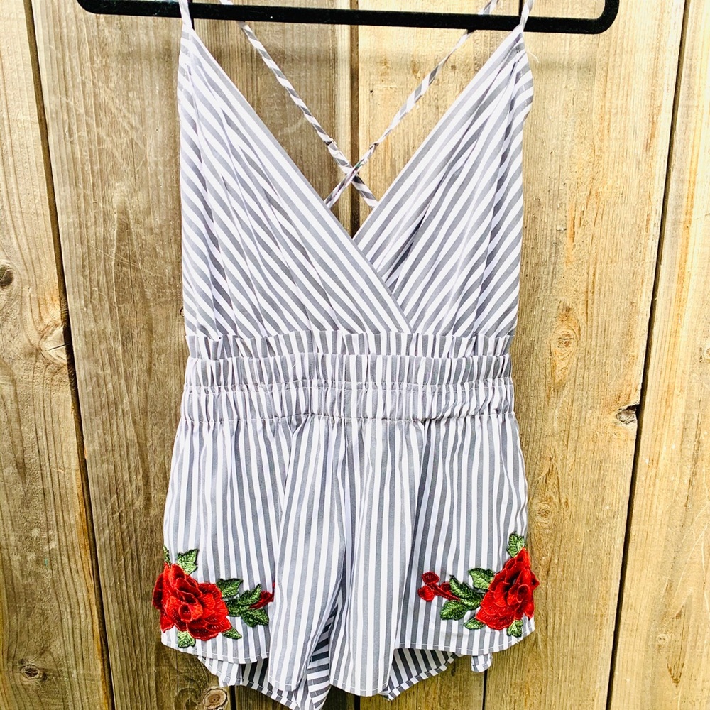 Main Strip Striped Romper